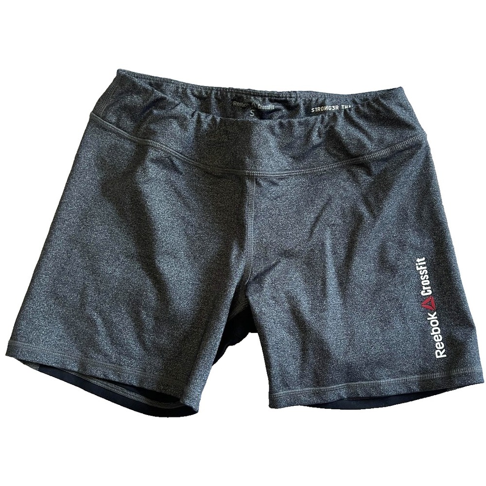 Reebok CrossFit Shorts Womens Small Gray Black Compression Training Workout